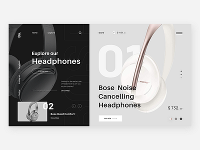 Bose - Landing Page bose branding clean design ecommerce graphic design headphones interface design minimal minimalism minimalistic modern premium trend typography ui ui design ux web web design