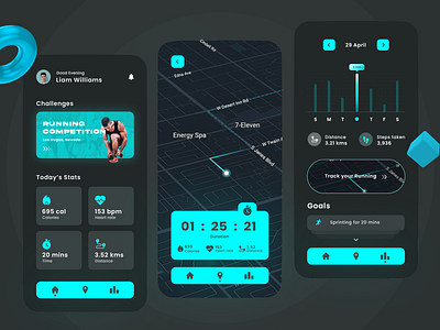 #6 Fittrack - Fitness App 2021 trend branding clean daily ui dailyui dailyuichallenge dark mode dark ui design fitness fitness app minimal minimalist minimalistic modern ui ui ux ui design uiux ux