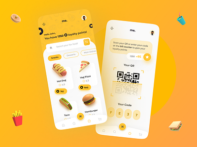 Food Loyalty Points App 2021 trend cleanui design designer food food app loyalty points minimal minimalism minimalist modern trendy ui ux ux research