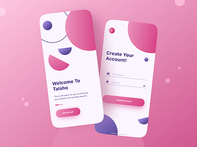 Talsho Login Screens 2021 trend app interface cleanui colorful dailyui design event app interface login screen minimal modern trendy ui ui design uidesigner uiux ux ux research uxprocess vibrant