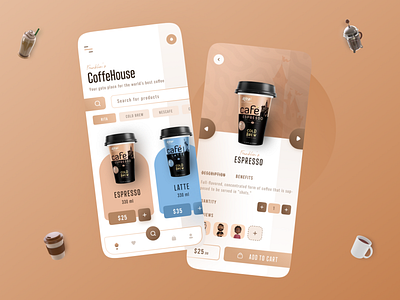 Coffee App 3d animation app app design cleanui coffee coffee buying colourful design ecommerce graphic design microinteraction minimal minimalism modern trendy ui uiux vibrant web