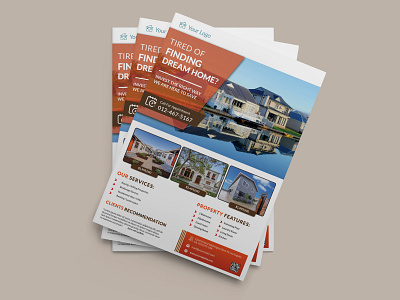 Real Estate Flyer. A4. 300 DPI business flyer design flyer graphic design illustration jpeg logo print ready flyer psd real estate flyer