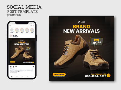 Social Media Post Template advertising banner template business discount sale banner sell flyer service shoe banner shoe template social media social media post template social media template