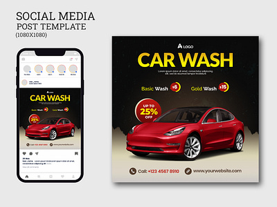 Car Wash Social Media Post Template. banner template business car banner car care car flyer car wash car wash template repair banner service social media social media post template social media template