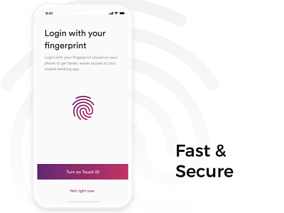 Banking App- Login Screen app banking digital banking fast fingerprint login mobile secure touch