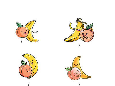 Logo for Fruit Store banana design fruit logo illustration logo logotype peach vector