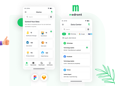 Medront MobileApps appdesign backdesign clean ui cloudui figma illustaration ios app medront minimal mobileui modern notification ui uiux ux visual