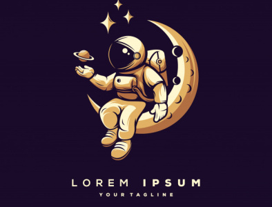 Astronaut art branding design icon illustration illustrator logo vector