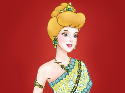 Cinderella applied art boonshoes cartoon design thai