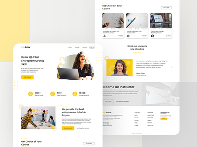 UI Exploration for Eduprina education entrepreneurship figma landingpage uidesign website