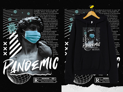 Pandemic Artwork - Hoodie Merch apparel artwork branding design streetwear urban