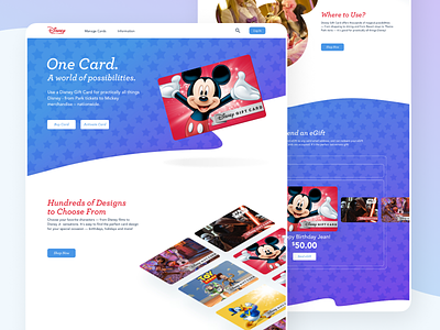 Disney Gift Cards Refresh animation desktop disney gift cards mobile principle sketch ui design web