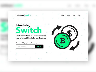 Daily UI #003 Landing Page bitcoin challenge daily email form green landing page sign ui up white