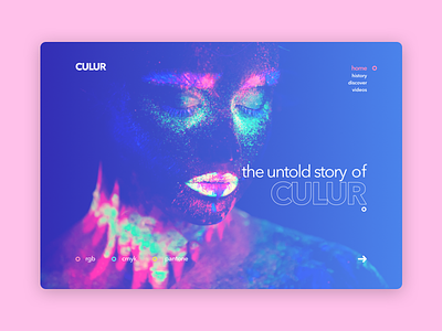 The Untold Story of CULUR colorful colors design landing page portrait sketch ui ux web women