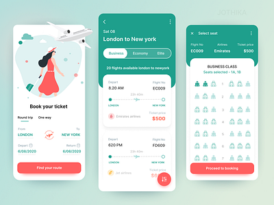 Airline/Flight Ticket Booking App ✈ airline booking colors design figma flight fly illustration mobile mobile apps mobile design online plane ticket ticket booking travel trip ui ux