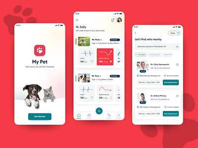 My Pet | Pet Care - Mobile App app colors design doctor figma healthcare mobile monitoring online pet ui ux