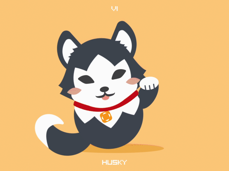 Day 6 Husky animation cute husky illustration inktober2019 intober lucky motion motion design