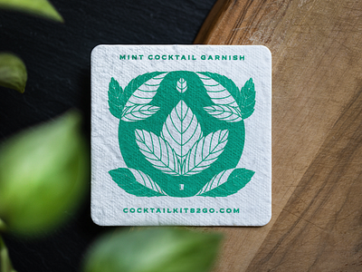 Plantable Mint Coaster coaster design green leaf leaves mint plant plantable print sustainable