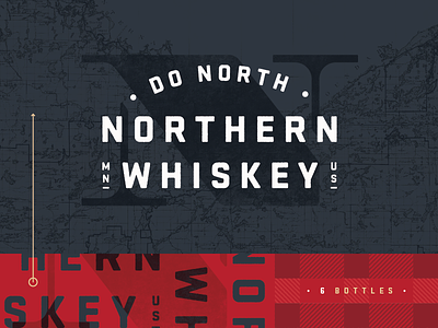 Northern Whiskey alcohol flannel gold nature navy north northern plaid red topography whiskey wild