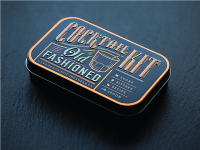 Cocktail Kits (Old Fashioned) copper design foil old fashioned packaging tin typography vintage whiskey