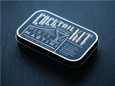 Cocktail Kits (Martini) alcohol design foil glass martini packaging spirits tin typography vintage