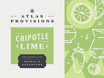 Atlas Provisions (Chipotle Lime) design goodness illustration lime packaging spicy yum