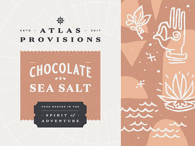 Atlas Provisions (Chocolate Sea Salt) adventure chocolate design discovery food packaging popcorn sea salt yum
