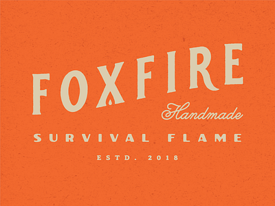 Foxfire design fire gold handmade logotype nature orange outdoor survival vintage