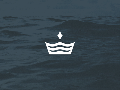 Water Crest blue branding crown design logo logomark nature north star water waves