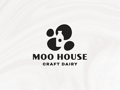 Moo House (Spots) black bottle brand cow dairy design farm fresh logo logomark milk spots white