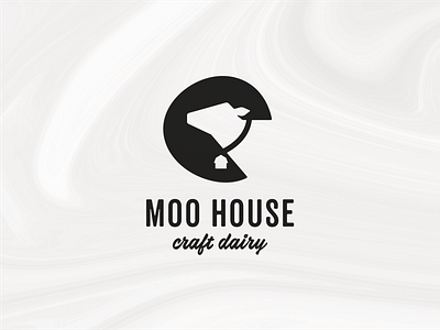 Moo House (Cowbell) black brand cow craft dairy design farm fresh logo logomark milk white