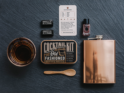 Old Fashioned Cocktail Kit alcohol bourbon branding cocktail copper design drink kit old fashioned packaging photography spirit typography whiskey