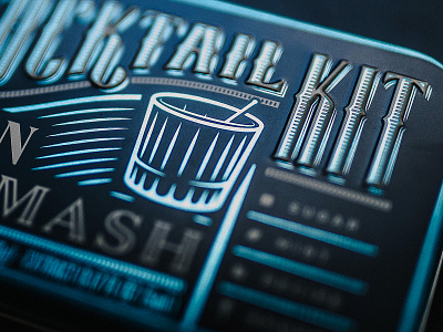 Gin Smash Cocktail Kit alcohol blue branding design gin metallic packaging photography spirits tin typography