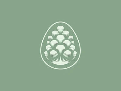 Pinecone Mark design green icon illustration logo minimal nature pine pinecone sage simple wood