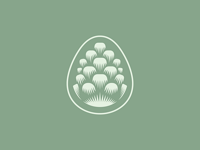 Pinecone Mark design green icon illustration logo minimal nature pine pinecone sage simple wood