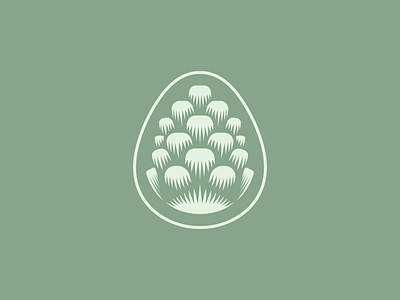 Pinecone Mark design green icon illustration logo minimal nature pine pinecone sage simple wood