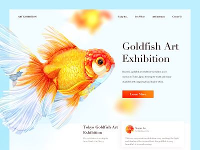 Goldfish Art Exhibition branding exhibition goldfish graphic design illustration landing page mobile web
