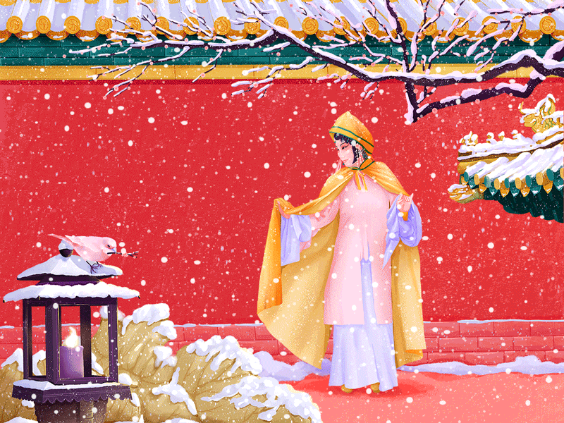 Happy New Year china colorful festival illustration traditional 故宫
