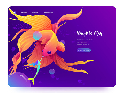 Rumble Fish blue colorful orange purple rumble fish vector web