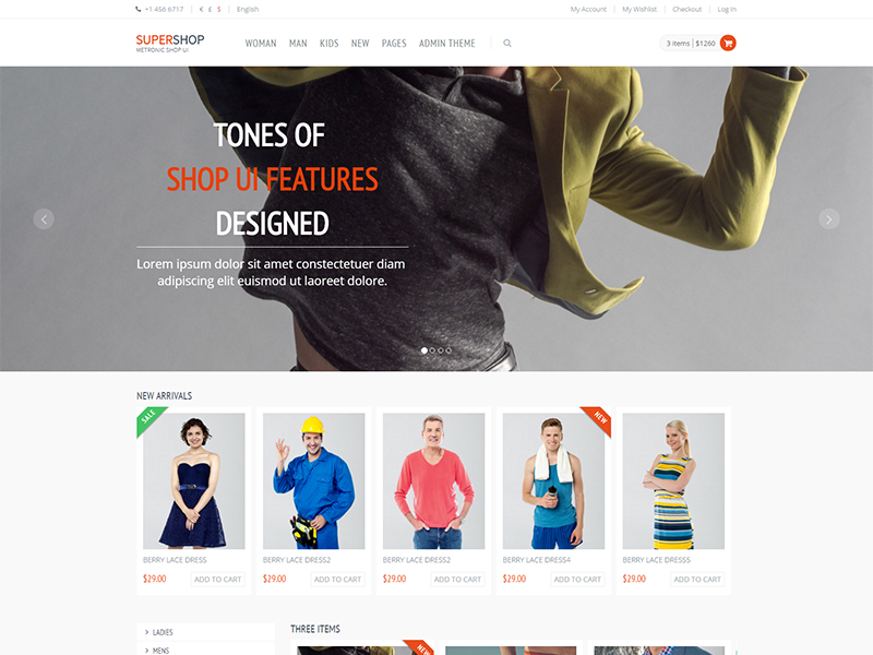 Bootstrap 3 Full Featured eCommerce HTML Template Free by KeenThemes on ...