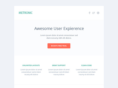 Metronic - Responsive Admin Dashboard Template. Email Template 2