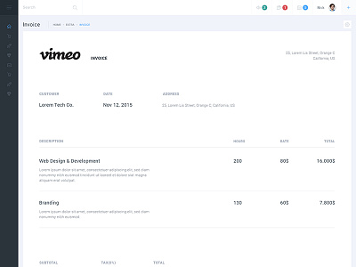Metronic - Responsive Admin Dashboard Template. Invoice Example admin app bootstrap dashboard email flat invoice product sidebar template ui ux