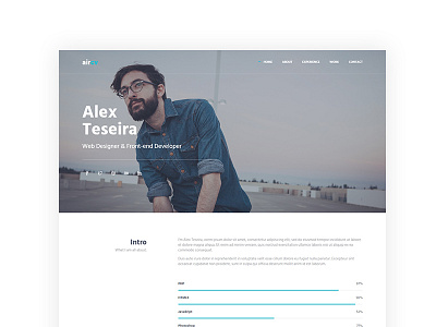 AirCV – Professional CV Parallax Template bootstrap css cv free template html one page parallax resume