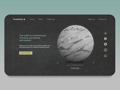 Marble Company - Homepage buy dark homepage homepage design landing page marble product shop stone store ui ux website