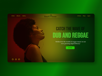 Small Roots Library - Homepage afro dub green homepage homepage design jamaica library mp3 player music music player red reggae ui ux ui reggae web web design yellow