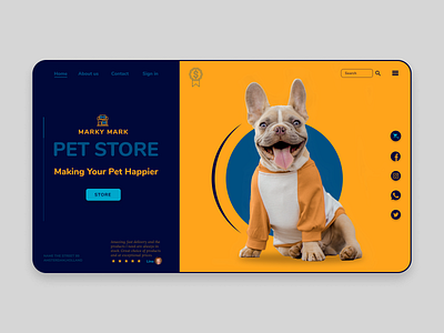 Pet Store - Homepage accessories commerce dog french bulldog homepage homepage design pet care pets petshop petstore random repost ui ux webdesign website