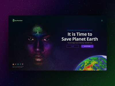 Save Planet Earth - Landing Page coin crypto digitalart eco ecology forest homepage landingpage photoshop planting save planet earth token tree ui ux visual visual design