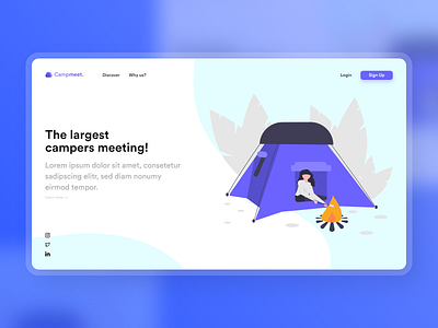 Website landing page "Campmeet" Ui design