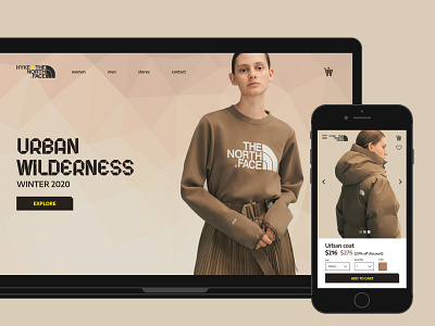 Urban wilderness-responsive e-commerce website app design flat minimal typography ui web