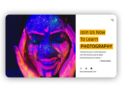 Photography Page banner design figma figma design photography ui ux